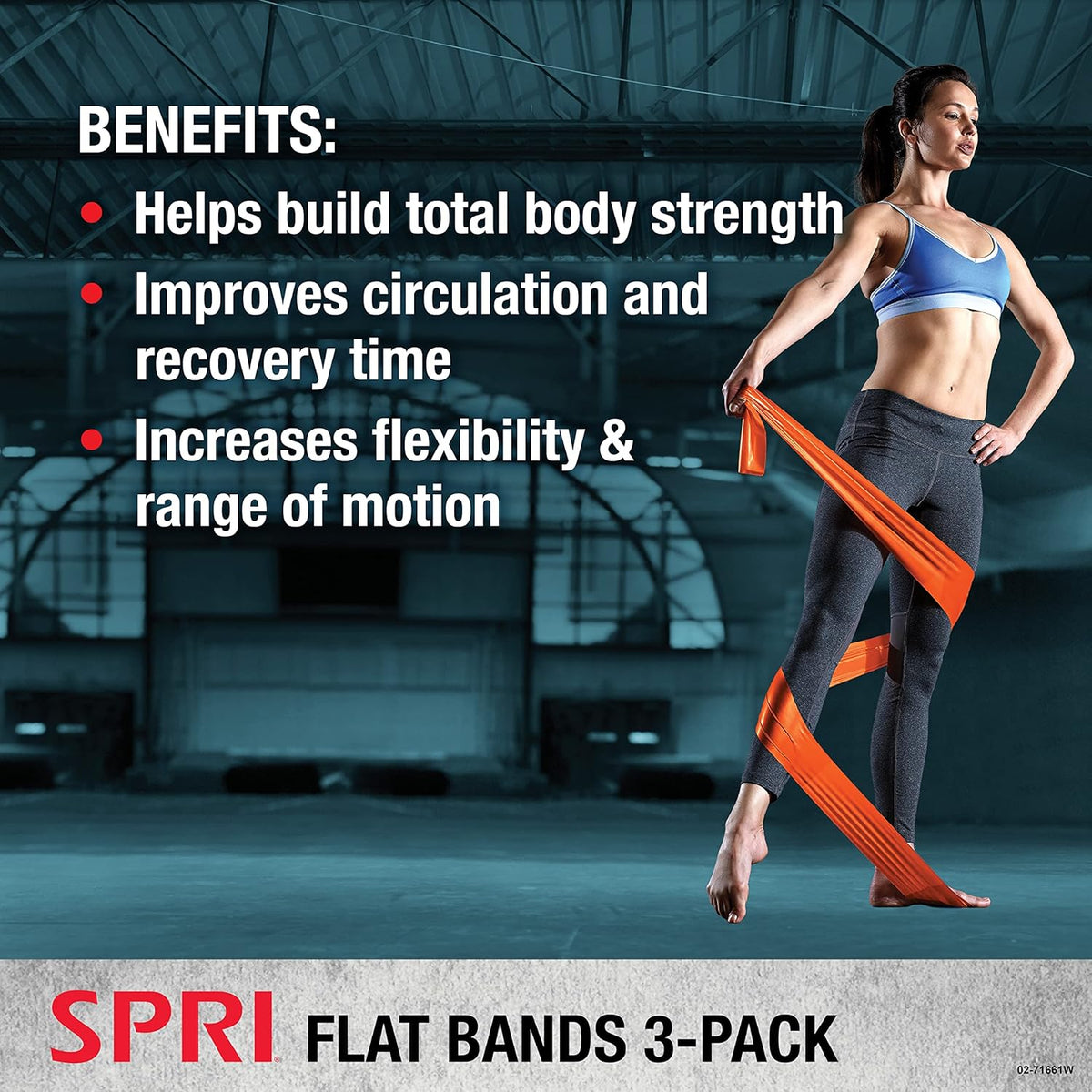 SPRI Flat Bands 3-Pack - Resistance Band Kit Set with 3 Levels of Resistance - Exercise Bands for Strength Training, Flexibility, & Body Workout - Versatile Fitness Tool - Light, Medium, and Heavy – image 3