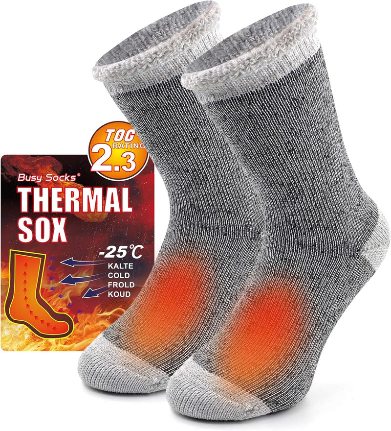 Unisex Thermal Sox by Busy Socks - Light Grey