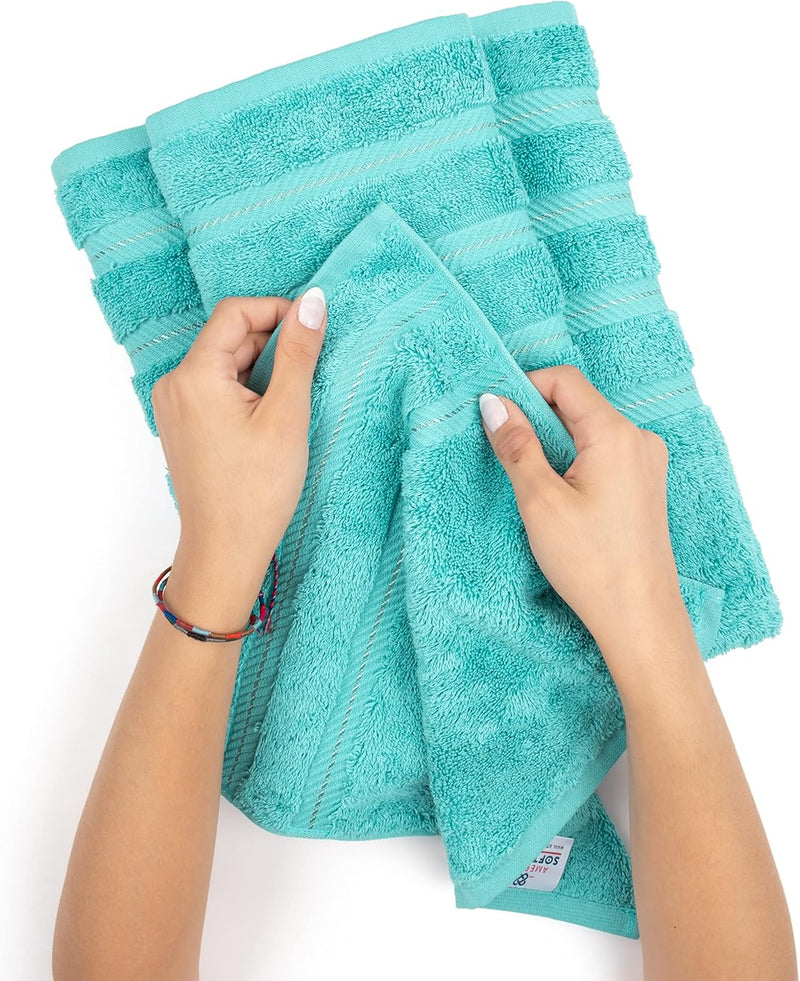 American Soft Linen GMSD 6-Piece 100% Turkish Genuine Cotton Premium & Luxury Towel Set for Bathroom & Kitchen, 2 Bath Towels, 2 Hand Towels & 2 Washcloths [Worth $72.95] - Rockridge Grey