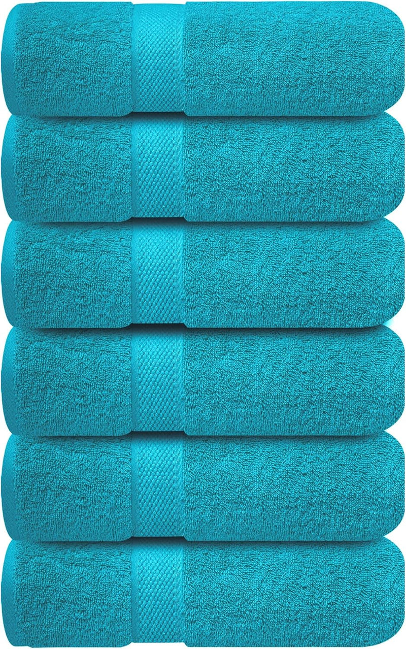 Infinitee Xclusives Premium White Hand Towels - Pack of 6, 41cm x 71cm Bathroom Hand Towel Set, Hotel & Spa Quality Hand Terry Towels for Bath room, Highly Absorbent and Super Soft Bathrooms Towels