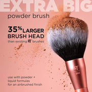 Real Techniques Extra Big Powder Brush, Large Makeup Brush For Powder, Fluffy Head For All-Over Setting, XL Oversized Brush For Quick Application, Cruelty-Free, Synthetic Bristles, 1 Count