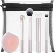 Real Techniques MakEUp Brush Set With 2 Sponge Blenders For Eyeshadow, Foundation, Blush, And Concealer, 6 Piece MakEUp Brush Set - MeTime Makeup & Skincare Kit, 6 PC