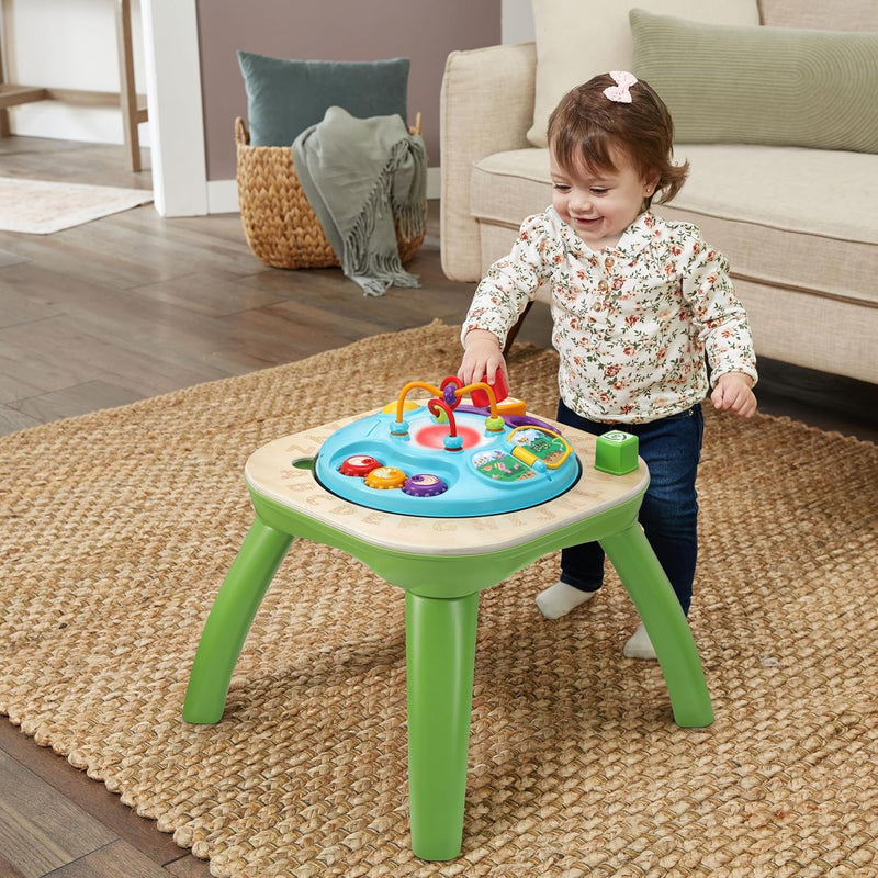 LeapFrog ABCs and Activities Wooden Table Educational play table with letters, numbers, and sensory activities that help toddlers build fine motor skills and early literacy knowledge.