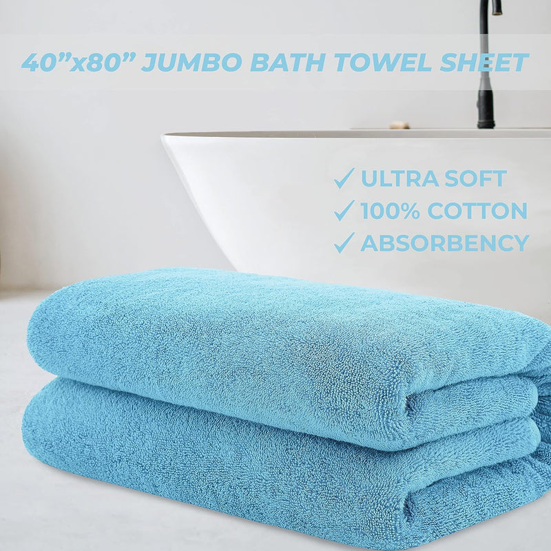 Cotton Paradise Hotel & Spa Quality, Absorbent and Soft Decorative Kitchen and Bathroom Sets, 6 Piece Turkish Towel Set, Includes 2 Bath Towels, 2 Hand Towels, 2 Washcloths, Charcoal Grey