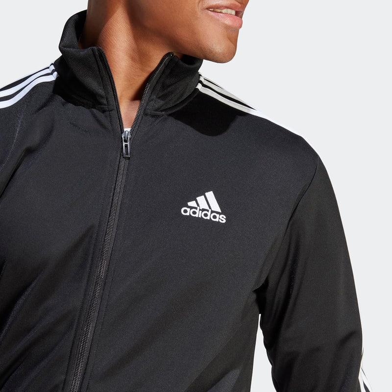 Men Basic 3-Stripes Tricot Track Suit - Black