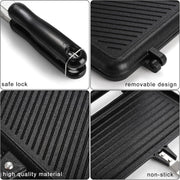 KASTWAVE Non-Stick Sandwich Maker and Panini Press for Grilling Delicious Sandwiches, Aluminum Flip Pan for Home and Camping Cooking