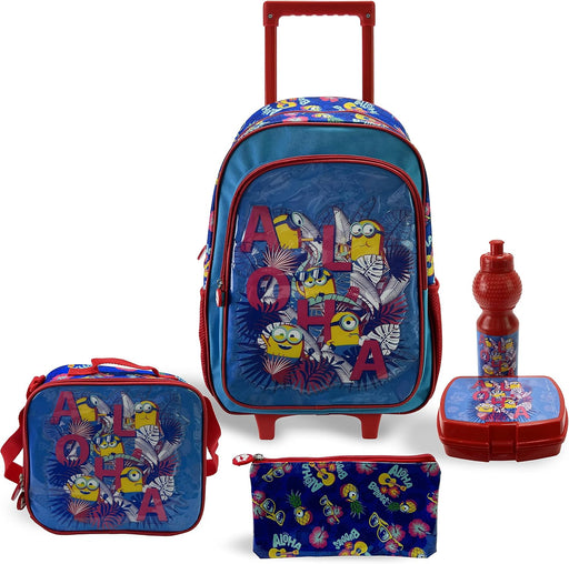 Minions Aloha Buddies 18" 5in1 Trolley BackPack Set