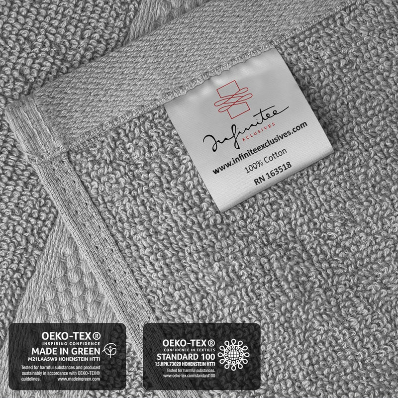 Infinitee Xclusives Premium White Hand Towels - Pack of 6, 41cm x 71cm Bathroom Hand Towel Set, Hotel & Spa Quality Hand Terry Towels for Bath room, Highly Absorbent and Super Soft Bathrooms Towels
