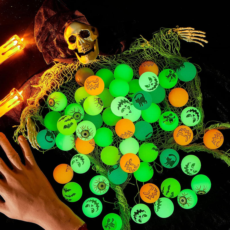 JOYIN 72 Pieces Halloween Glow in The Dark Bouncing Balls for Kids Halloween Bouncy Party Favor Supplies, Halloween Toys Gift, Trick or Treating Goodie