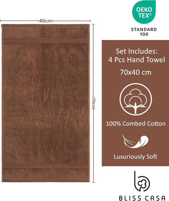 Bliss Casa - Luxury Hand Towels (40 x 70 cm) - 100% Combed Cotton, Ultra Soft and Highly Absorbent, Hotel & Spa Quality Hand Towels