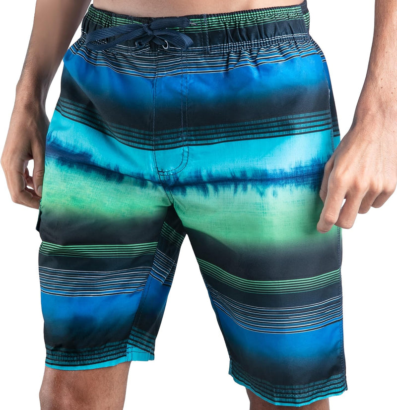 mens Pismo Swim Trunks (Regular & Extended Sizes) Swim Trunks - Nova Navy/Green