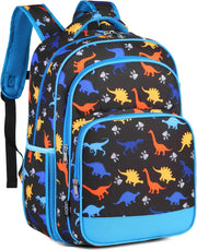 Girls' Backpack, Children's Backpack, Kindergarten Backpack, Elementary School Backpack with Chest Strap, Lightweight Girl Gift 2-8 Years Travel/Camping Backpack - Black Dinosaur