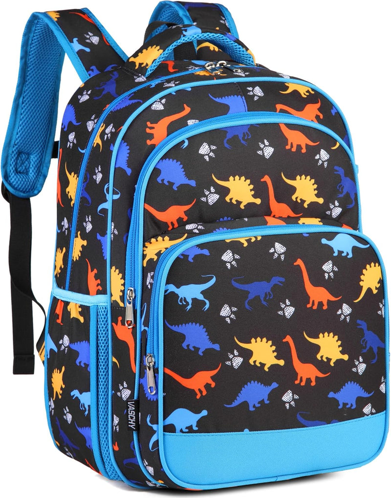Girls' Backpack, Children's Backpack, Kindergarten Backpack, Elementary School Backpack with Chest Strap, Lightweight Girl Gift 2-8 Years Travel/Camping Backpack - Black Dinosaur