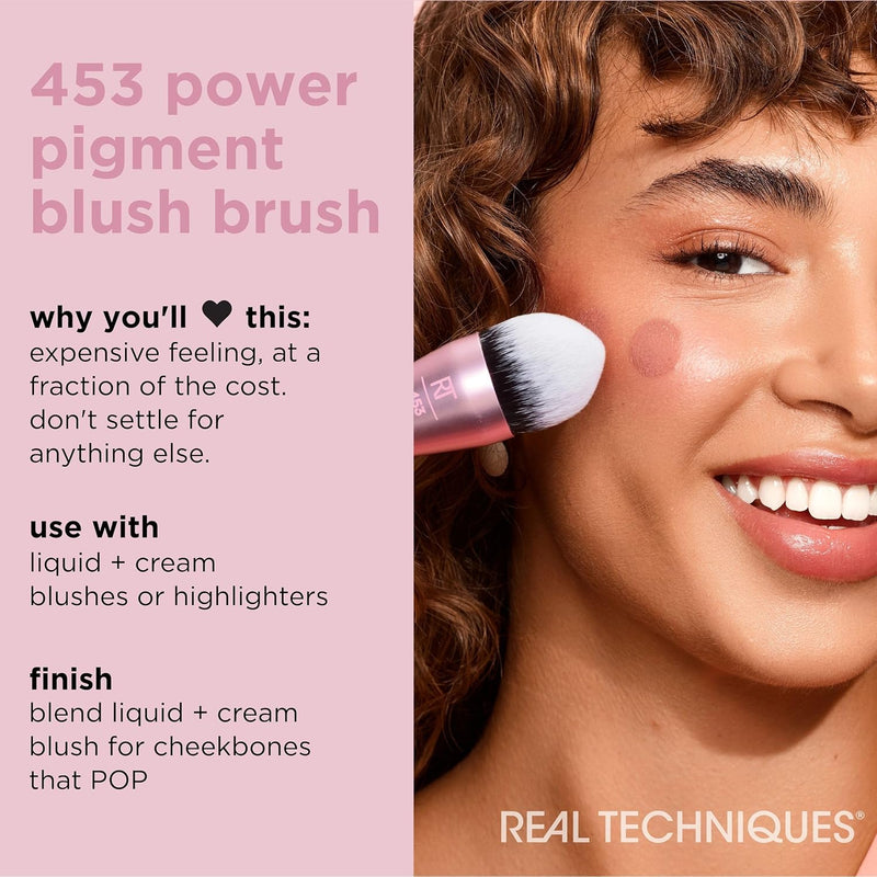 Real Techniques Bubble Blending Makeup Brush, Multipurpose Face Brush for Liquid, Cream, & Powder Products, Unique Bubble Brush Head, Synthetic Bristles, Vegan & Cruelty Free, 1 Count