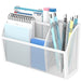 DALTACK Magnetic Pencil Holder Magnetic Shelf for the Whiteboard 3-Grid Mesh Magnetic Pen Holder for Refrigerator Magnetic Organizer Locker Accessories Organizer for Home, School and Office, White