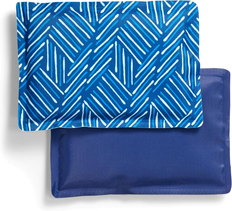 Cool Coolers Soft Ice Packs for Lunch Bags & Coolers, 2pk - Navy Sketch Weave & Blue 2PK