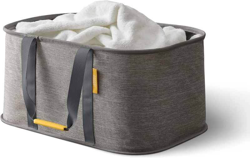 Joseph Joseph Hold-All - Collapsible Folding 35L Washing Laundry Basket Bag, Durable Fabric, Moisture Resistant, Grey - Bag