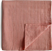 Organic Cotton Muslin Baby Blanket - Extra Soft Breathable Newborn Baby Blanket for Swaddling, Nursing & Cuddling - Pre-Washed for Delicate Skin Caramel Dots - Cedar