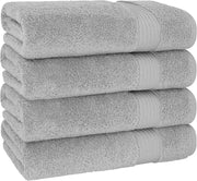 Cotton Paradise Hotel & Spa Quality, Absorbent and Soft Decorative Kitchen and Bathroom Sets, 6 Piece Turkish Towel Set, Includes 2 Bath Towels, 2 Hand Towels, 2 Washcloths, Charcoal Grey