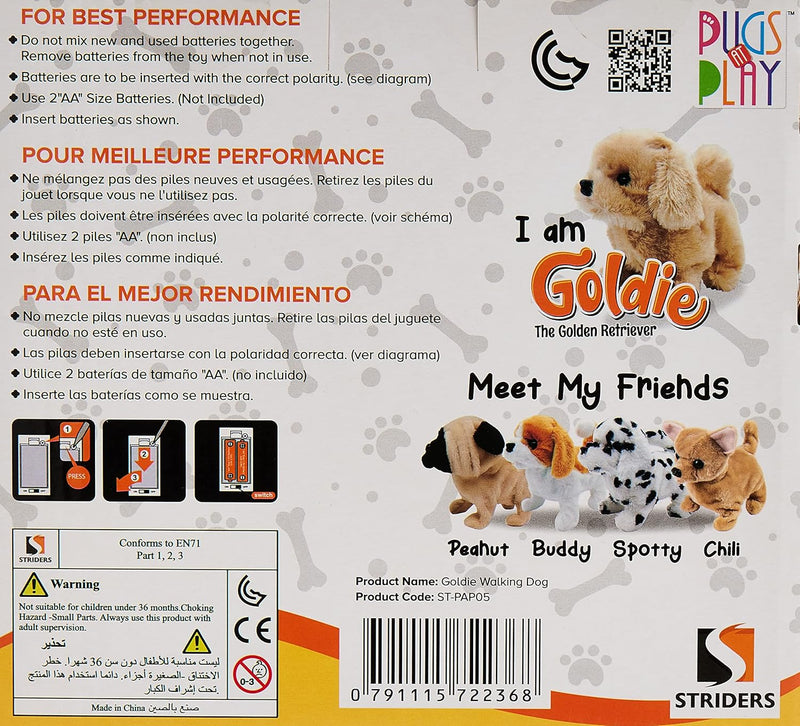 Pugs At Play GOLDIE WALKING DOG, FURRY FRIENDS, STPAP05
