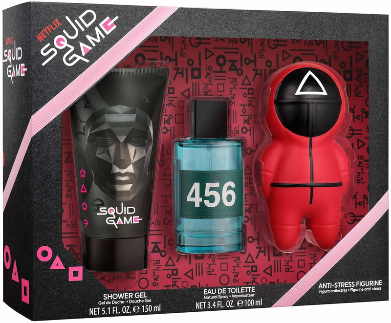Air-Val Netflix Squid Game Edt 100 ml + Shower Gel 150 ml + Anti-Stress Figurine Gift Set
