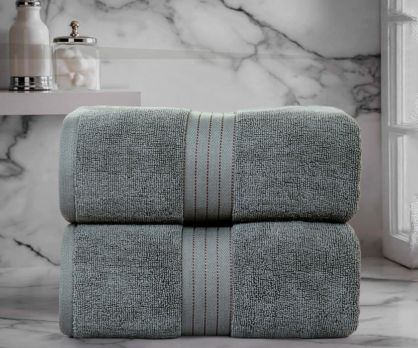 Bliss Casa Bath Towel Set 27 x 54 Inch (4 Pack) - 550 GSM 100% Cotton 20/D Quick Drying Highly Absorbent Thick Bathroom Towels - Soft Hotel Quality for Bath and Spa (Grey)