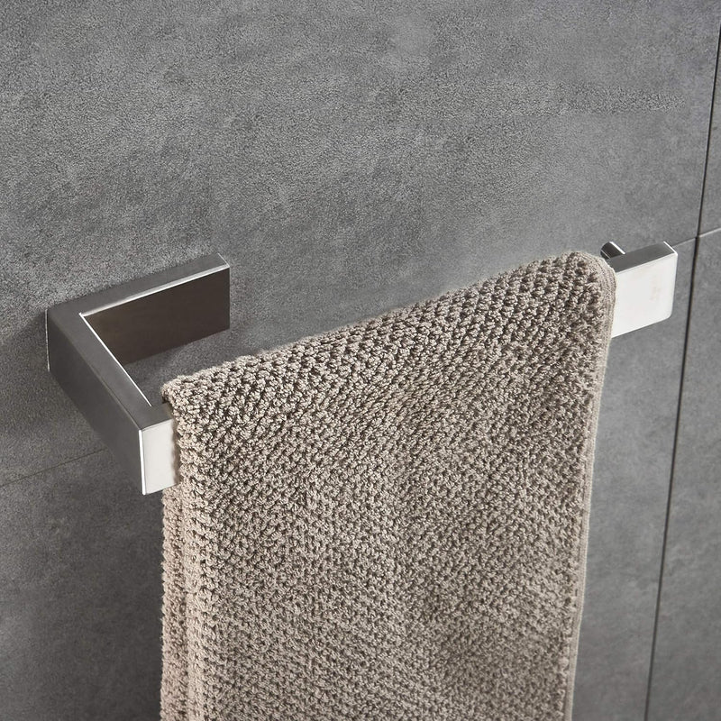 JunSun Towel Ring Stainless Steel Towel Holder Contemporary Bathroom Hardware Towel Bar for Bathroom Lavatory Wall Mounted, Brushed Nickel