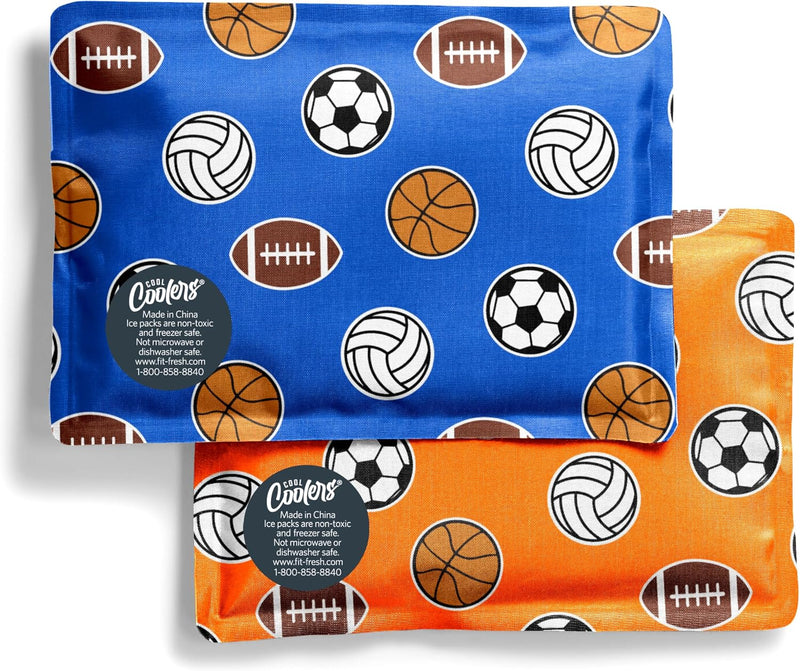 Cool Coolers Soft Ice Packs for Lunch Bags & Coolers, 2pk - Standard Sports Balls (2 Pack)