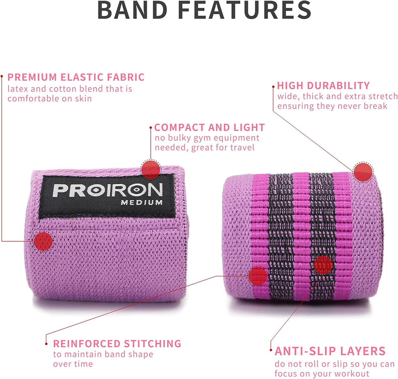 Resistance Bands for Legs and Butt, Fashion Non Slip Booty Bands Wide Nylon Fabric Resistance Bands Set with Training Manual for Women Squat Glute Hip Training(Single or Set) - Multicolor