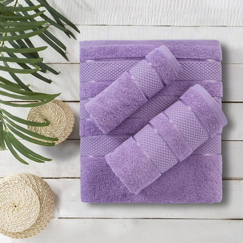 6 Piece Towel Set Luxury Hotel Quality 600 GSM 100% Turkish Genuine Cotton, 2 Bath Towels, 2 Hand Towels, 2 Washcloths, Super Soft & Absorbent - (Bright White, 6 Piece Towels)