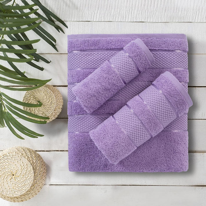6 Piece Towel Set Luxury Hotel Quality 600 GSM 100% Turkish Genuine Cotton, 2 Bath Towels, 2 Hand Towels, 2 Washcloths, Super Soft & Absorbent - (Bright White, 6 Piece Towels)