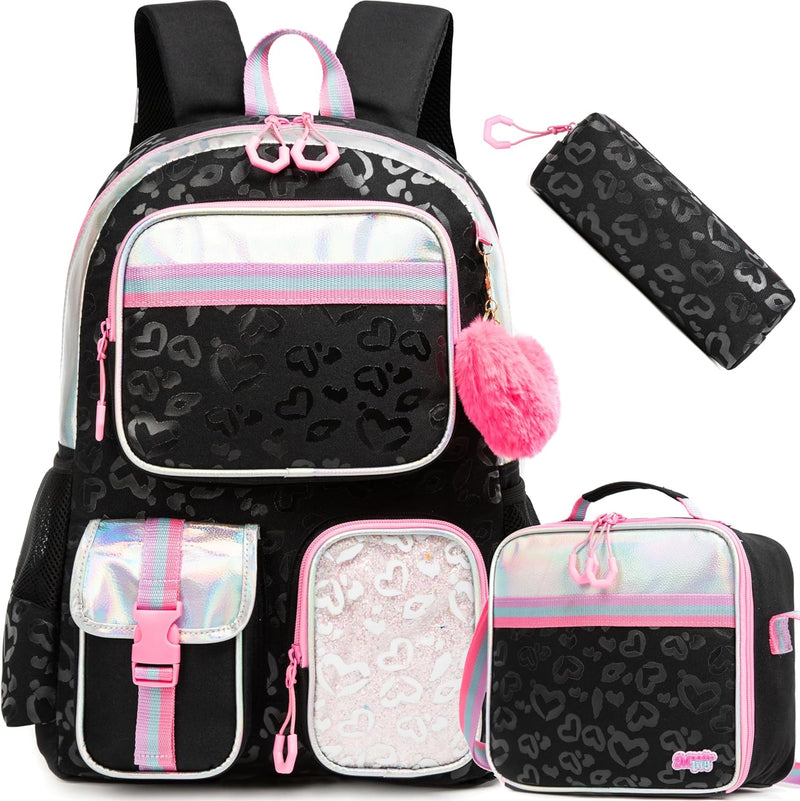 girls F00198 backpack - 3pcs Black Love