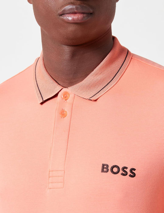 BOSS Men's Paule 1 Slim-Fit Interlock Cotton Polo Shirt with Mesh Logo