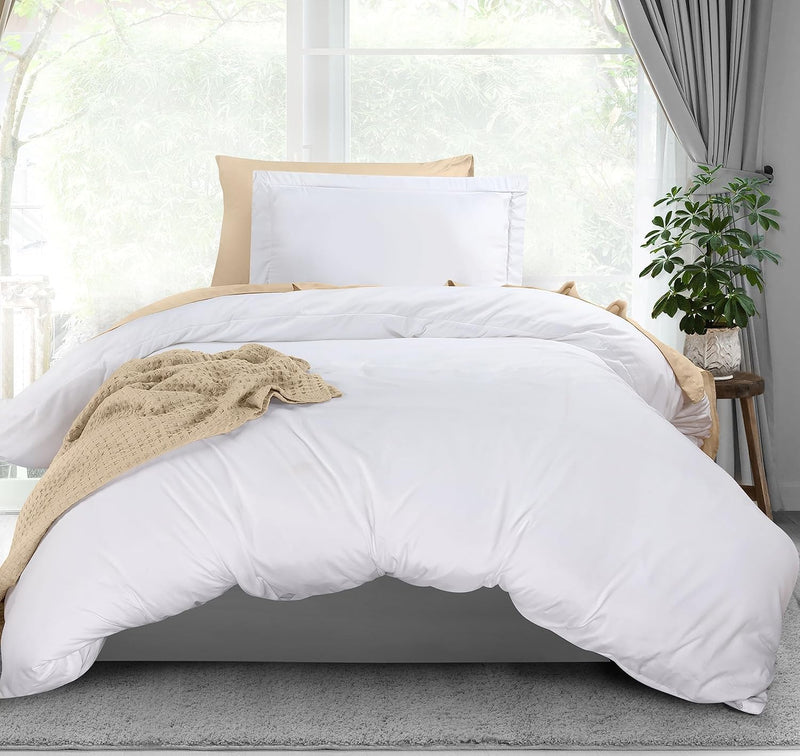Utopia Bedding Duvet Cover Twin Size Set - 1 Duvet Cover with 1 Pillow Sham - 2 Pieces Comforter Cover with Zipper Closure - Ultra Soft Brushed Microfiber, 68 X 90 Inches (Twin/Twin XL, White) - Twin/Twin XL White