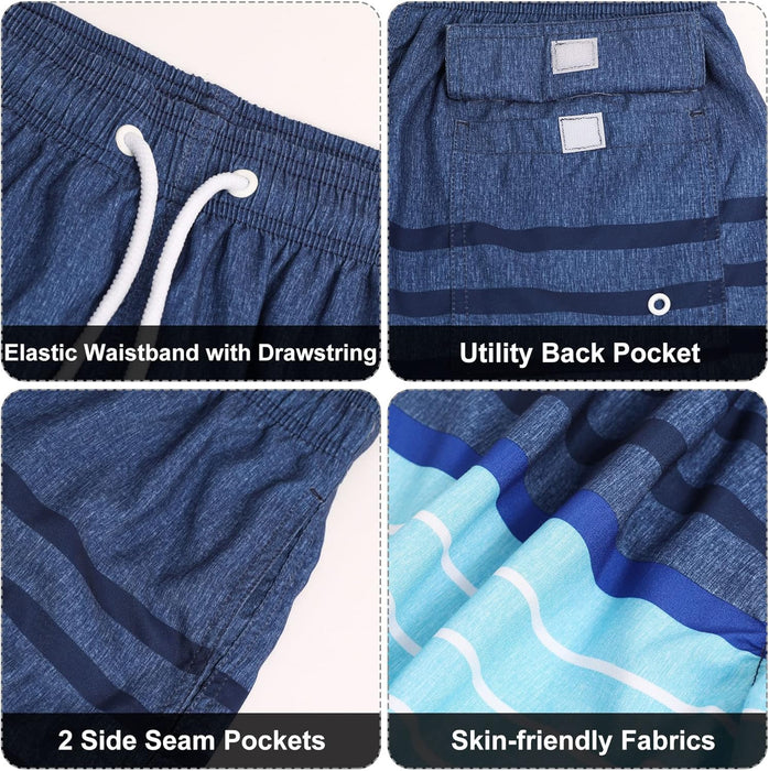 Maeau Men Swim Beach Shorts Quick Dry Swimming Trunks Drawstring Surfing Board Shorts