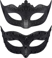Couple Masquerade Masks Set Venetian Party Mask Costume Mask - Diamond Black