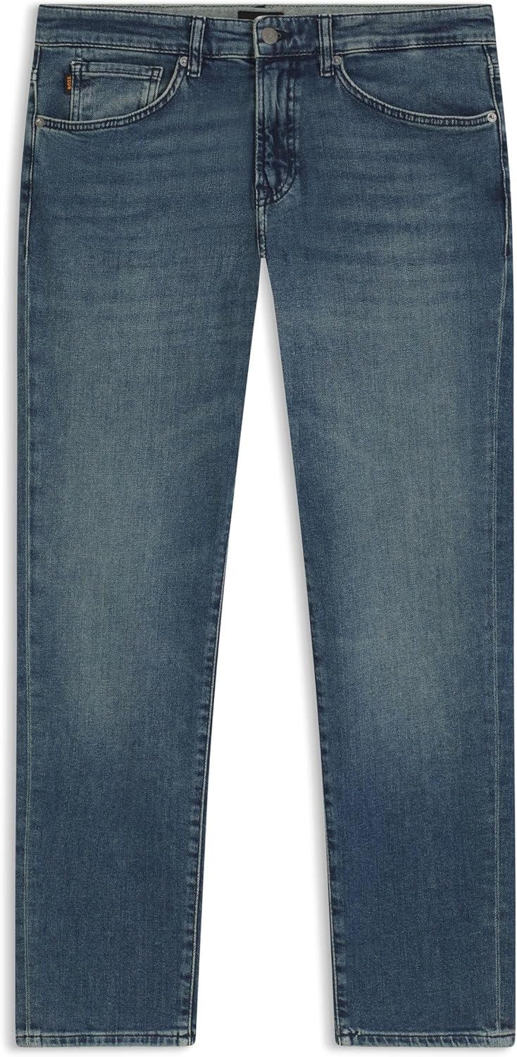 Mens Onyx BO Black Tapered-fit Jeans in Comfort-Stretch Denim - Medium Blue427