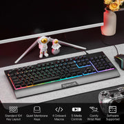 Redragon S151 Gaming Keyboard & Mouse Combo, 104 Keys K525 Wired RGB Membrane Keyboard and 10000 DPI Wired M616 Gaming Mouse Bundle - ASSORTED COLOR