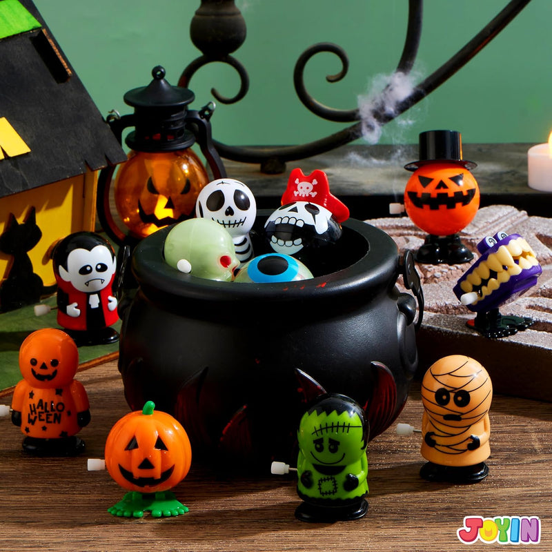 JOYIN 12 PCS Halloween Wind Up Toy Assortments for Halloween Party Favor, Halloween Toys for Kids, Goody Bag Filler,Treat Bag Stuffers