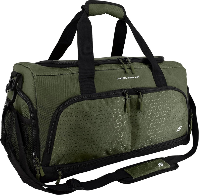 Ultimate Gym Bag 2.0: Durable Crowdsource Designed Duffel Bag with 10 Optimal Compartments, Water Resistant Pouch, Green, 11.5"H x 10.5"W x 20"L - Green