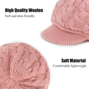 Muryobao Women's Winter Warm Slouchy Cable Knit Beanie Skull Hat with Visor