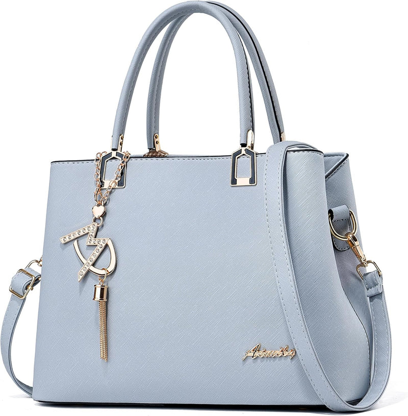 Womens Purses and Handbags Shoulder Bags Ladies Designer Top Handle Satchel Tote Bag - Light Blue