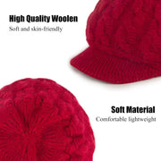 Muryobao Women's Winter Warm Slouchy Cable Knit Beanie Skull Hat with Visor