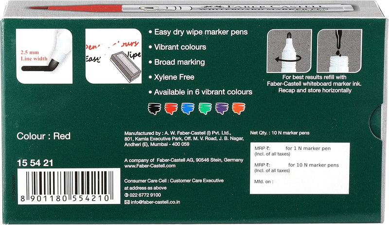 Faber-Castell Whiteboard Market - Pack of 6 (Assorted)