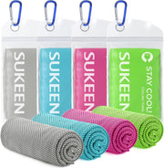 4 Pack Cooling Towel (40"x12"),Ice Towel,Soft Breathable Chilly Towel,Microfiber Towel for Yoga,Sport,Running,Gym,Workout,Camping,Fitness,Workout & More Activities(Dark Blue/Dark Gray/Brown/Black) - Multi-4pack 40" x 12"