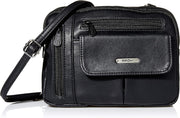 Zippy Triple Compartment Crossbody Bag - Black (Vintage Nappa)