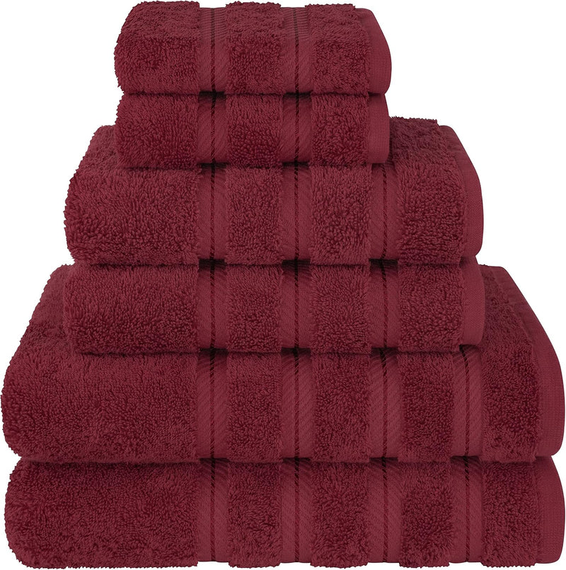 American Soft Linen GMSD 6-Piece 100% Turkish Genuine Cotton Premium & Luxury Towel Set for Bathroom & Kitchen, 2 Bath Towels, 2 Hand Towels & 2 Washcloths [Worth $72.95] - Rockridge Grey