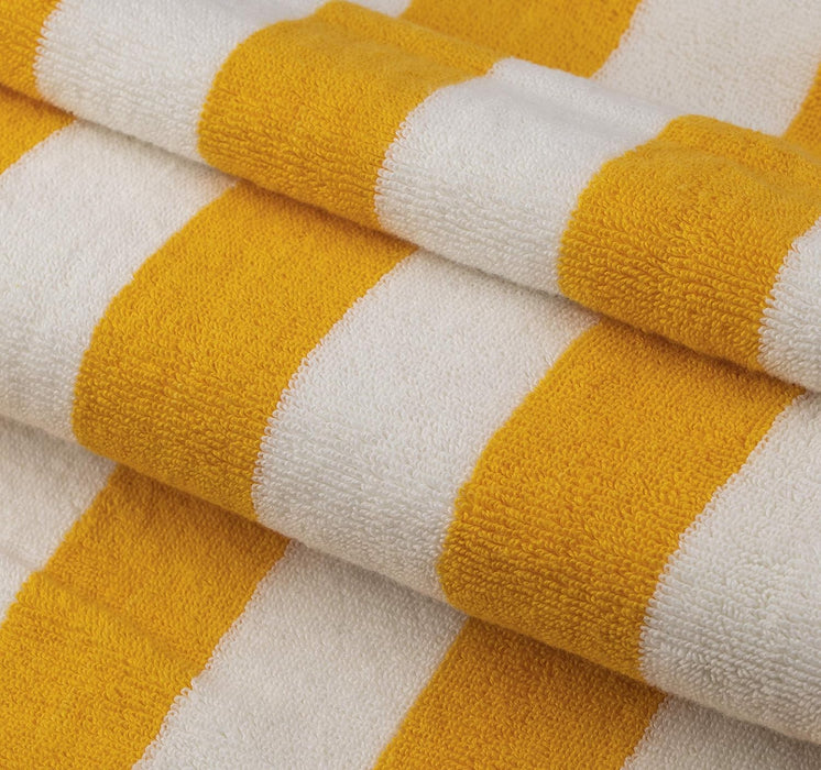 Bliss Casa Oversized Beach Towels (2 Pack, 90x180 cm) - Extra Large 100% Cotton Summer Pool Cabana Stripe Highly Absorbent & Soft Towel (Beach Towel - 2PC, Blue)