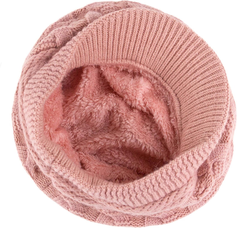 Muryobao Women's Winter Warm Slouchy Cable Knit Beanie Skull Hat with Visor