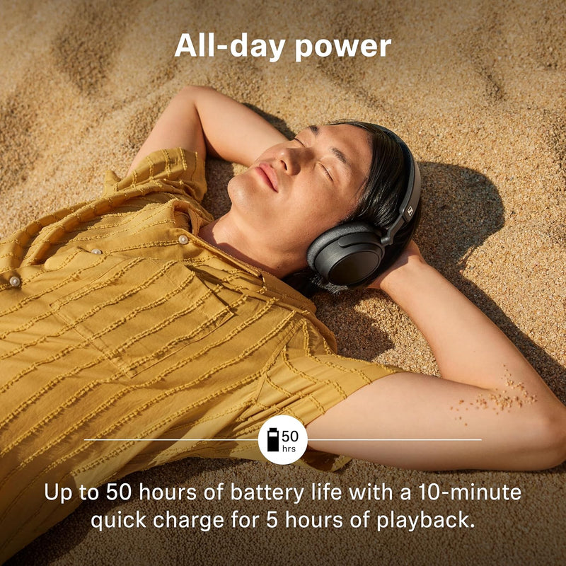 Sennheiser Consumer Audio ACCENTUM Plus Wireless Bluetooth Headphones - Quick-Charge Feature, 50-Hr Battery Playtime, Adaptive Hybrid ANC, Sound Personalization, Touch Controls Black
